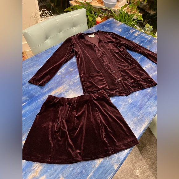 Vintage Maggie Sweet Velour Set jacket & mini skirt Medium - Picture 4 of 4